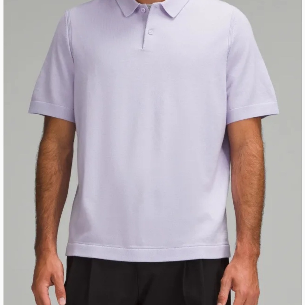 LULULEMON lavender New Venture Short-Sleeve Knit Polo Shirt size M